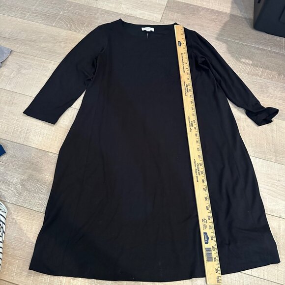 LOFT WOMENS MEDIUM SHIRT DRESS 3/4 SLEEVE BLACK NEW MEDIUM - Picture 3 of 7